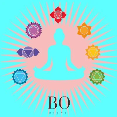 Ilustración artística de los siete chakras, representando el equilibrio energético a través del masaje
