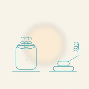 Ilustración de aromaterapia para el chakra raíz con vetiver, pachuli, cedro, sándalo e incienso